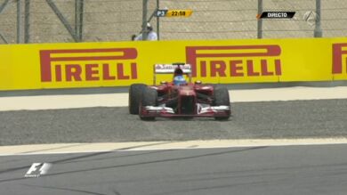 Trompo de Alonso en los Libres 3 del GP de Baréin