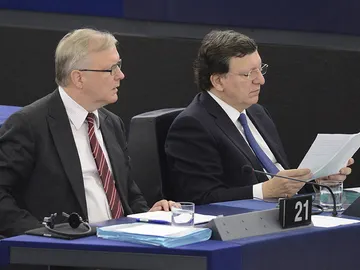 El vicepresidente de la Comisión Europea, Olli Rehn, y el Presidente de la CE, Jose Manuel Durao Barroso El vicepresidente de la Comisión Europea, Olli Rehn, y el Presidente de la CE, Jose Manuel Durao Barroso