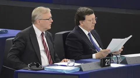 El vicepresidente de la Comisión Europea, Olli Rehn, y el Presidente de la CE, Jose Manuel Durao Barroso El vicepresidente de la Comisión Europea, Olli Rehn, y el Presidente de la CE, Jose Manuel Durao Barroso
