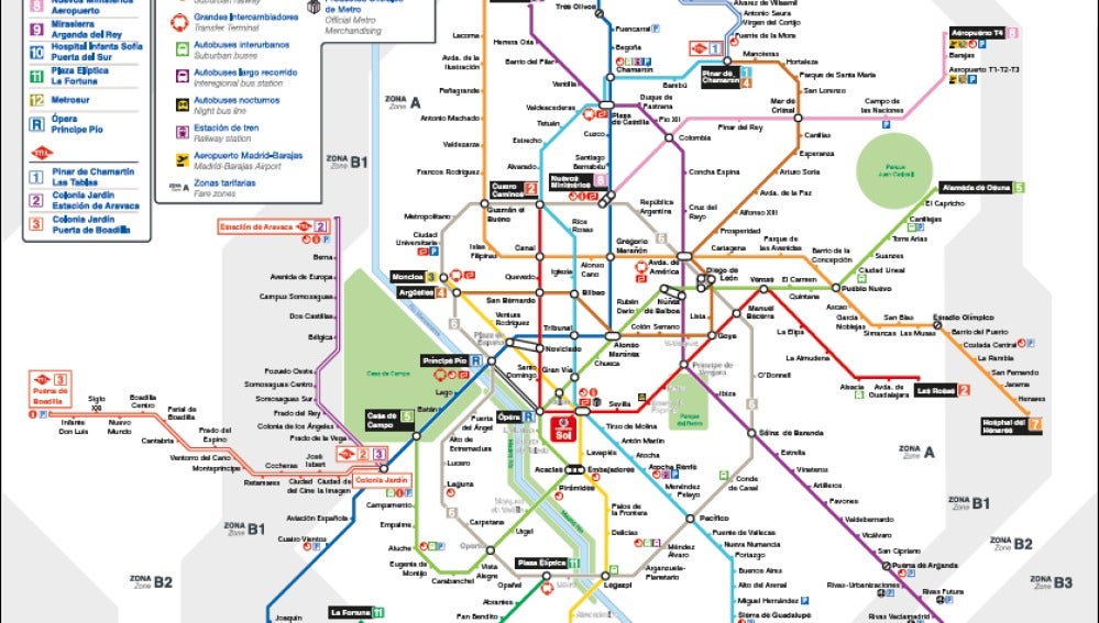 Nuevo mapa del metro de Madrid