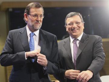 El presidente del Gobierno, Mariano Rajoy, y el presidente de la CE, José Manuel Durao Barroso