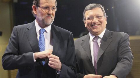 El presidente del Gobierno, Mariano Rajoy, y el presidente de la CE, Jos&eacute; Manuel Durao Barroso