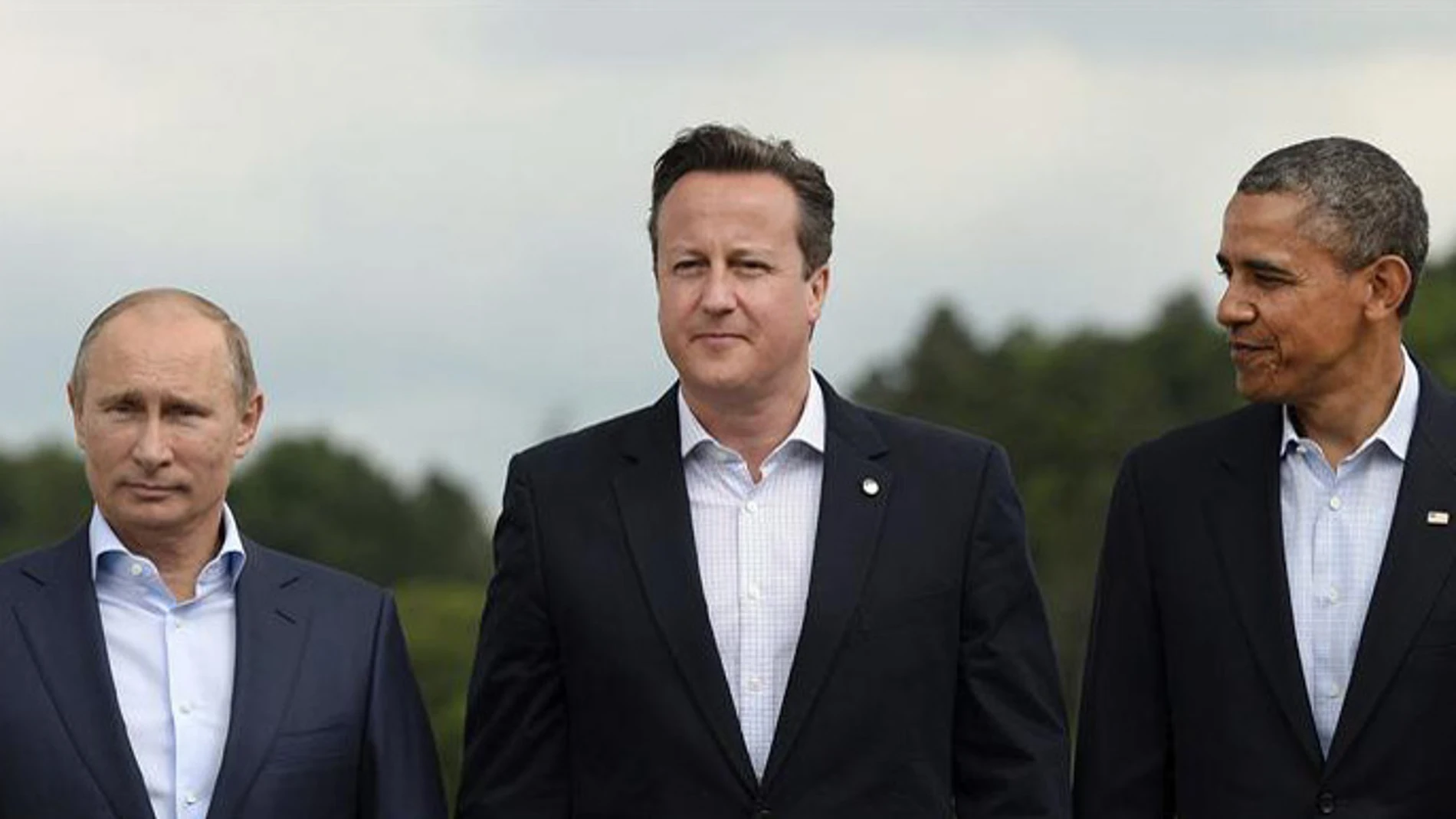 Vladímir Putin, David Cameron y Barack Obama en la cumbre del G-8 Vladímir Putin, David Cameron y Barack Obama en la cumbre del G-8