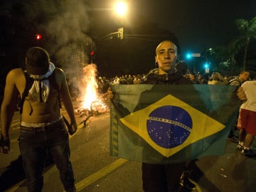 Manifestantes en Brasil