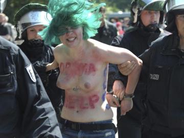 Activista de Femen detenida en Berlín.
