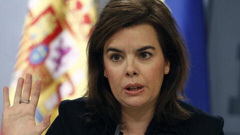 Soraya S&aacute;enz de Santamar&iacute;a, en la rueda de prensa tras el Consejo de Ministros