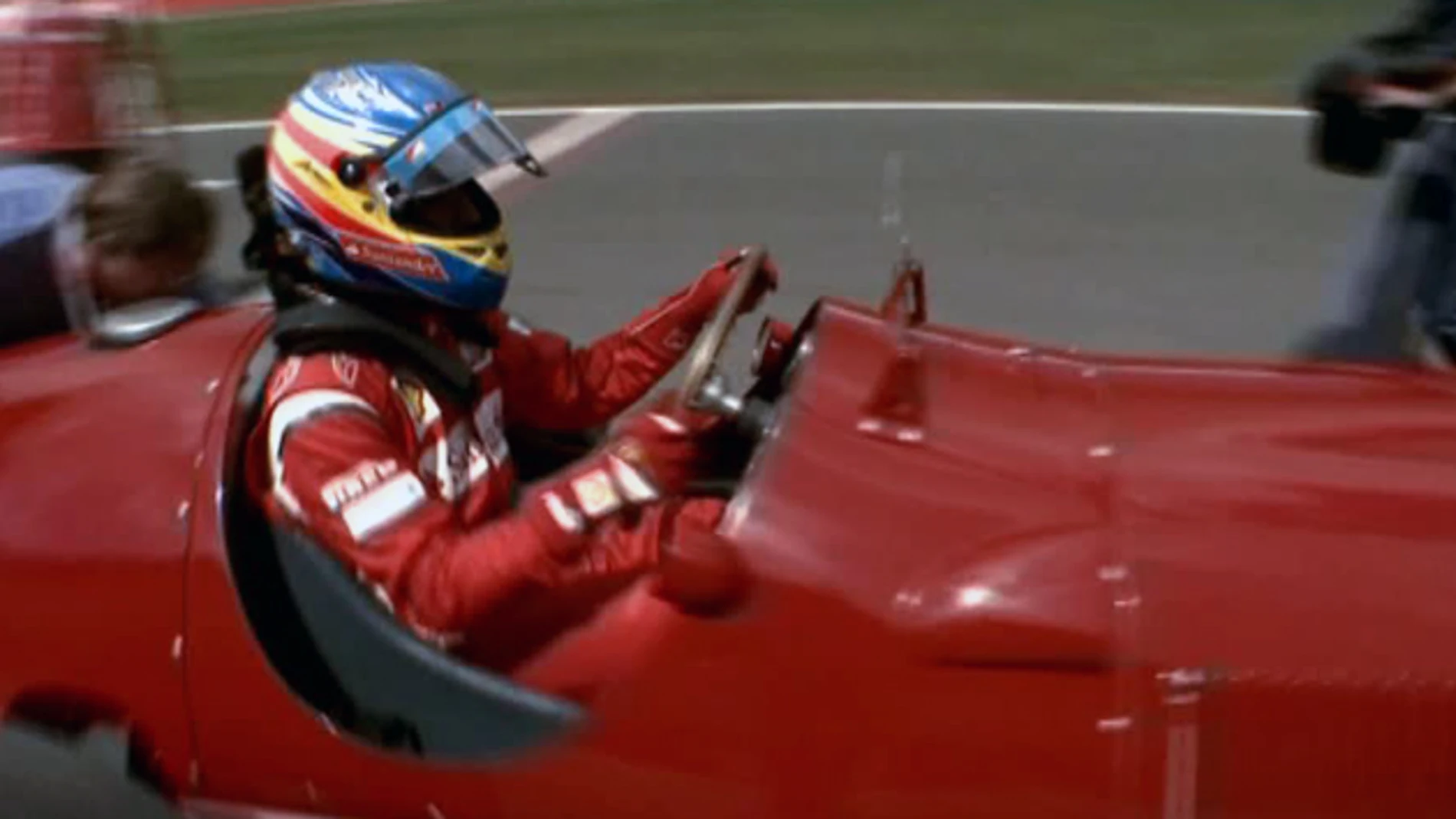 Alonso, en un Ferrari clásico