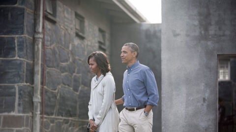 Obama y su mujer Michelle, en al prisi&oacute;n de Robben Island