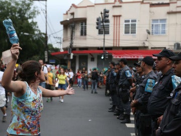 Protestas en Brasil en la final de la Copa Confederaciones