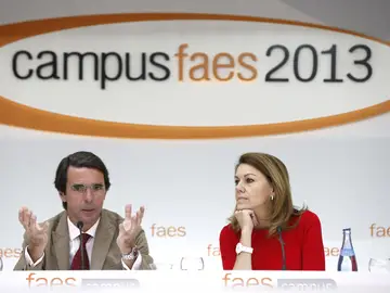 Aznar y De Cospedal en un acto de las FAES Aznar y De Cospedal en un acto de las FAES