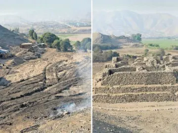 Pirámide destruida en Perú Pirámide destruida en Perú