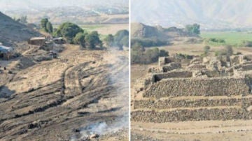Pirámide destruida en Perú