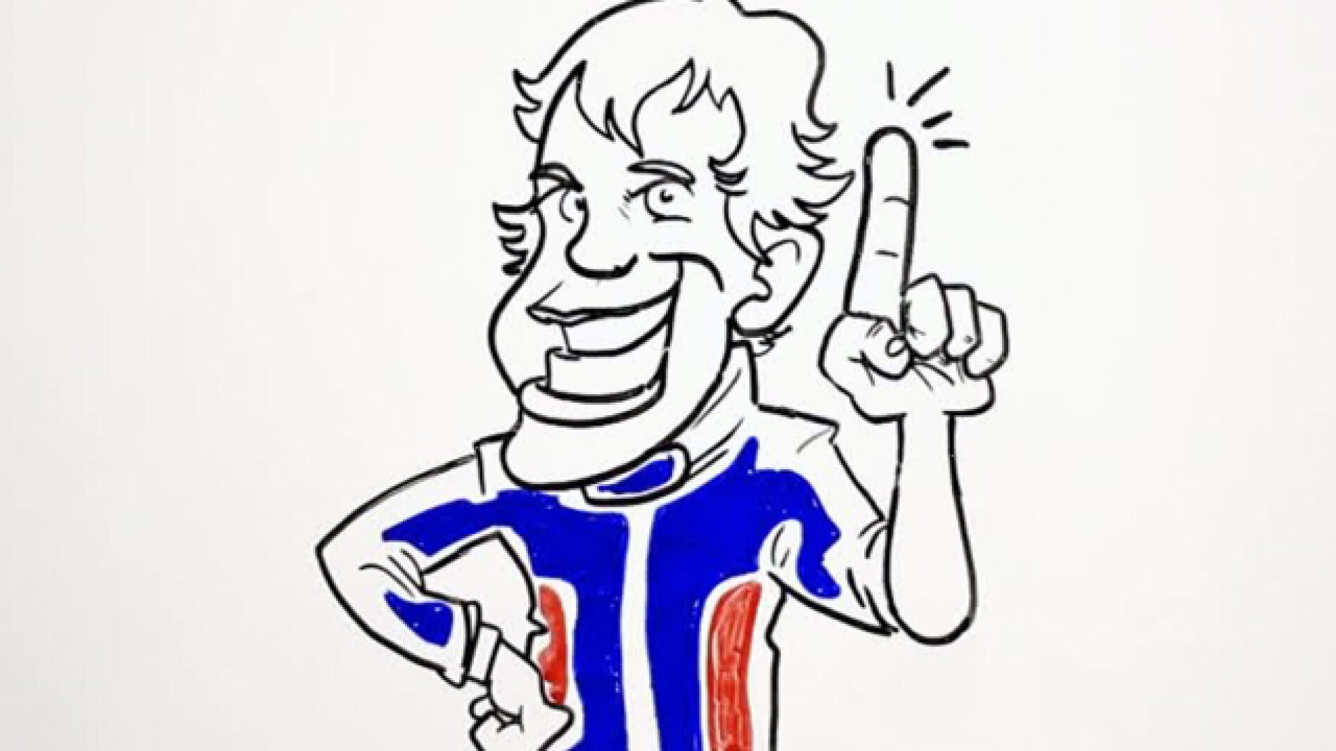 Vettel, de dibujos animados