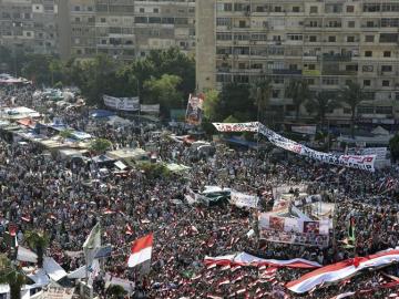 Manifestación de los Hermanos Musulmanes en apoyo del depuesto presidente Mohamed Mursi