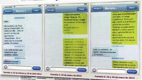 Supuestos mensajes entre Mariano Rajoy y Luis Bárcenas Supuestos mensajes entre Mariano Rajoy y Luis Bárcenas