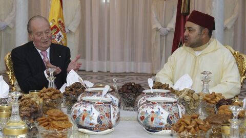El rey Juan Carlos y el rey Mohamed VI de Marruecos 