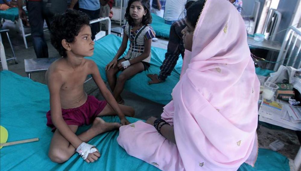 NIños enfermos en La India