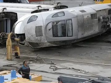 Una de las piezas del convoy que formaba el tren Alvia Una de las piezas del convoy que formaba el tren Alvia