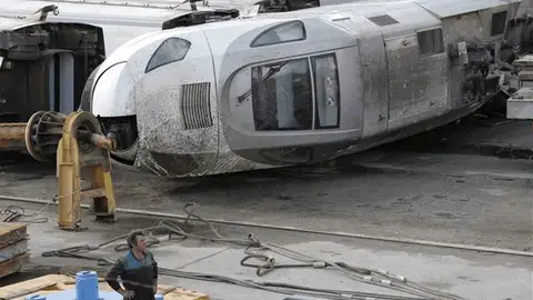 Una de las piezas del convoy que formaba el tren Alvia Una de las piezas del convoy que formaba el tren Alvia