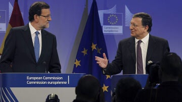 Rajoy y Durao Barroso en una comparecencia conjunto