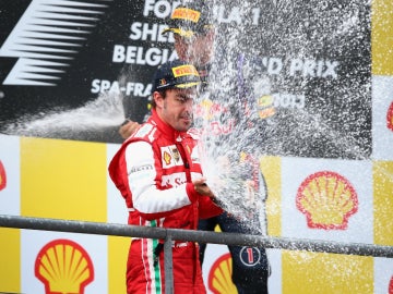 Alonso y Vettel en el podio