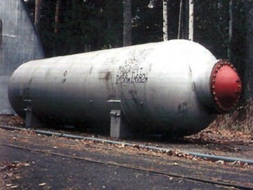 Uno de los contenedores empleado durante las pruebas nucleares