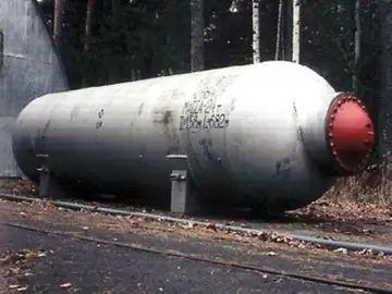 Uno de los contenedores empleado durante las pruebas nucleares Uno de los contenedores empleado durante las pruebas nucleares