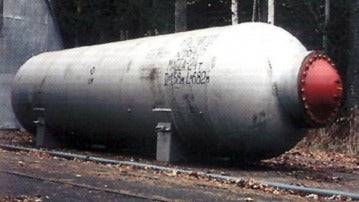 Uno de los contenedores empleado durante las pruebas nucleares