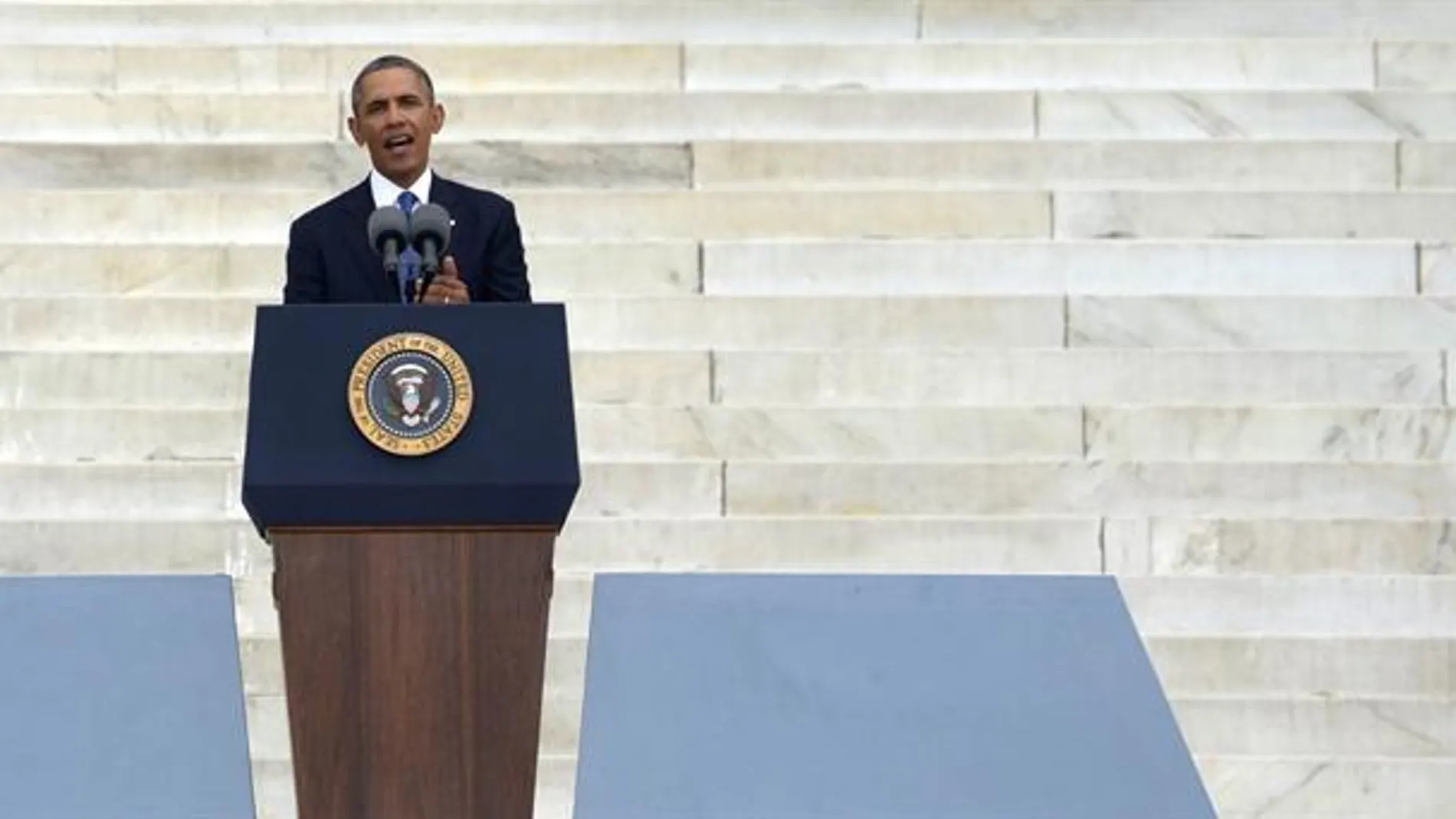 Obama durante el 50 aniversario del discurso de Martin Luther King Obama durante el 50 aniversario del discurso de Martin Luther King