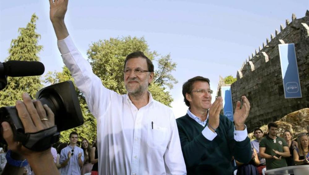 Mariano Rajoy junto a Alberto Núñez Feijóo