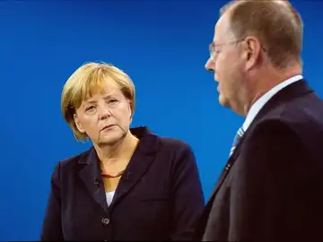 Angela Merkel, frente a su rival socialdemócrata Peer Steinbrueck Angela Merkel, frente a su rival socialdemócrata Peer Steinbrueck
