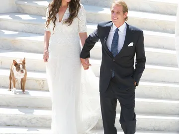 Andrea Casiraghi y Tatiana Santo Domingo como marido y mujer tras la ceremonia civil Andrea Casiraghi y Tatiana Santo Domingo como marido y mujer tras la ceremonia civil