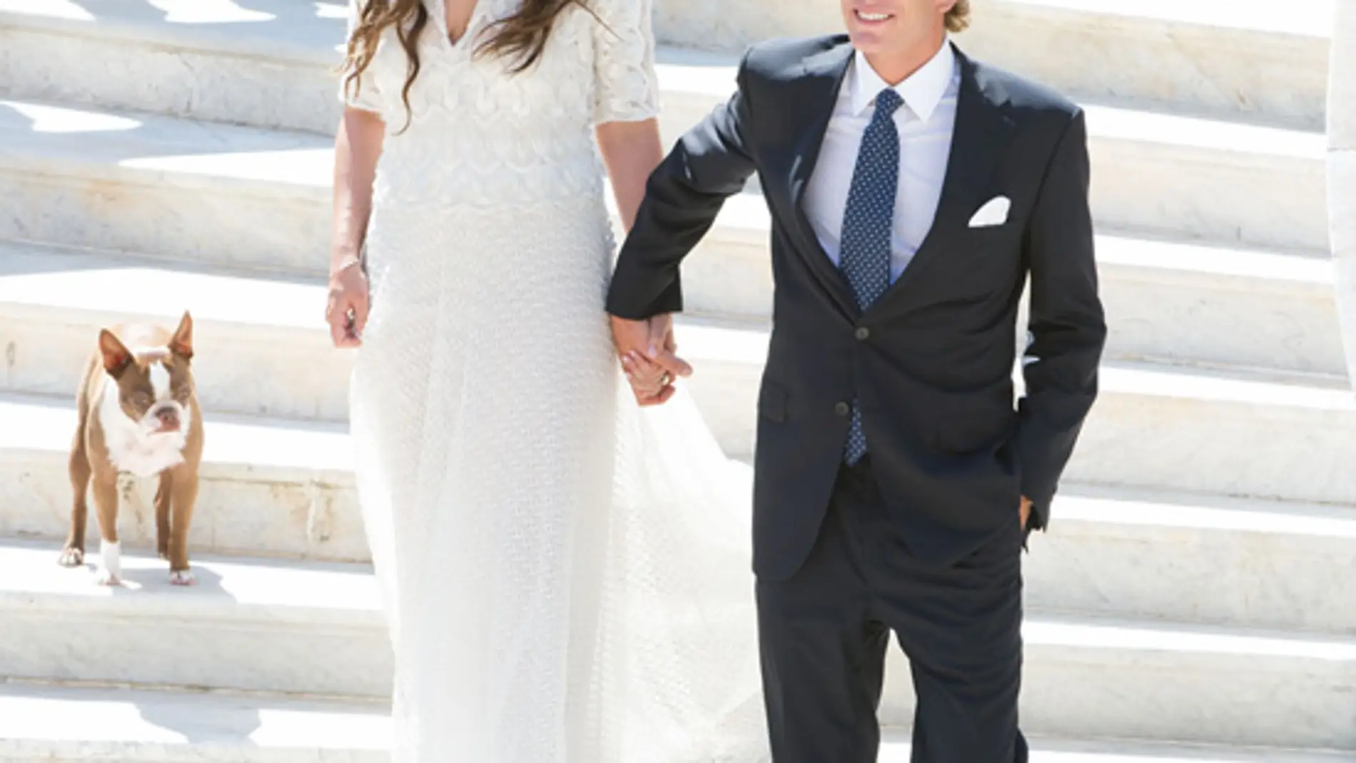 Andrea Casiraghi y Tatiana Santo Domingo como marido y mujer tras la ceremonia civil