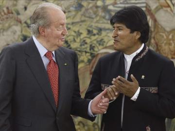 Evo Morales en su visita a España