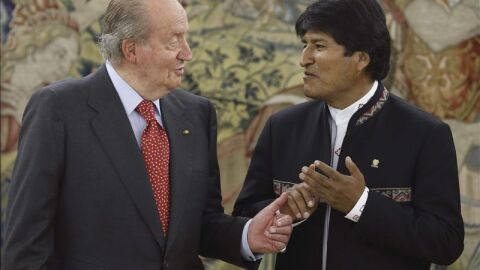 Evo Morales en su visita a Espa&ntilde;a