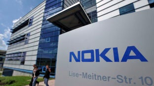 Logo de la compa&ntilde;&iacute;a finlandesa de telefon&iacute;a m&oacute;vil Nokia. 