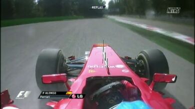 Salida de pista de Alonso en los Libres de Monza