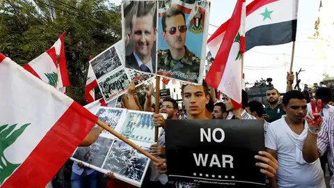 Manifestaciones en Siria contra la guerra Manifestaciones en Siria contra la guerra