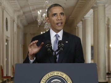 Barack Obama en un discurso en la Casa Blanca.