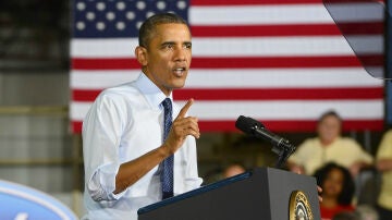 Barack Obama en la fábrica de Ford en Misuri