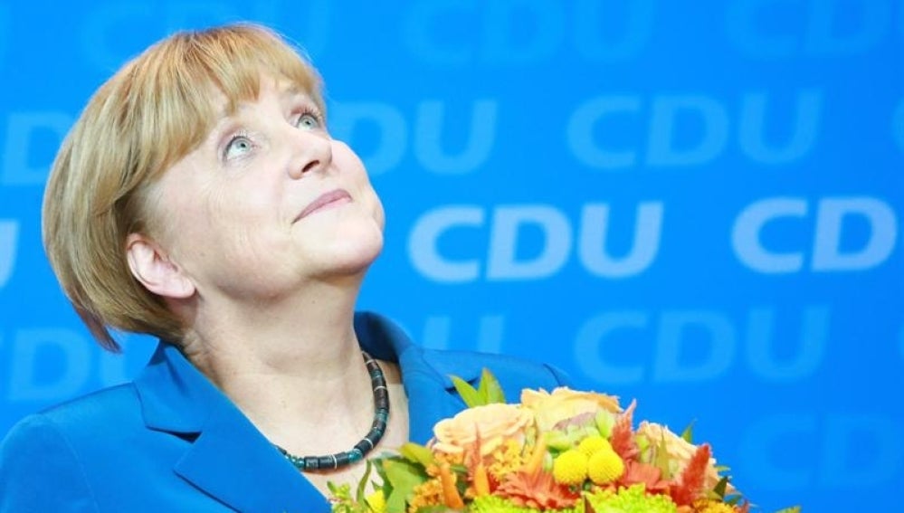 Angela Merkel reacciona a los primeros resultados de las elecciones