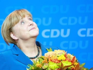 Angela Merkel reacciona a los primeros resultados de las elecciones