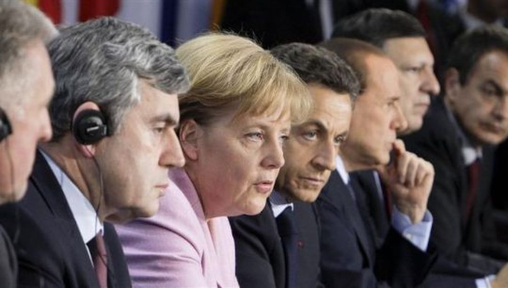 Brown, Merkel, Sarkozy, Berluscony y Zapatero