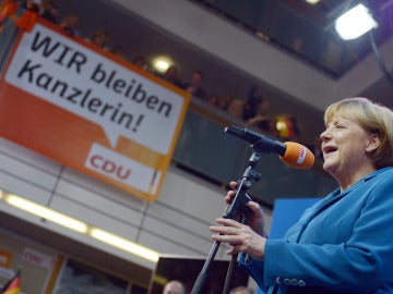 Angela Merkel tras su triunfo electoral