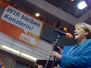 Angela Merkel tras su triunfo electoral Angela Merkel tras su triunfo electoral
