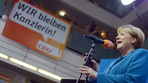 Angela Merkel tras su triunfo electoral Angela Merkel tras su triunfo electoral