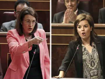 Soraya Rodríguez y Soraya Sáenz de Santamaría en el Congreso Soraya Rodríguez y Soraya Sáenz de Santamaría en el Congreso
