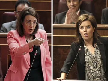 Soraya Rodríguez y Soraya Sáenz de Santamaría en el Congreso Soraya Rodríguez y Soraya Sáenz de Santamaría en el Congreso