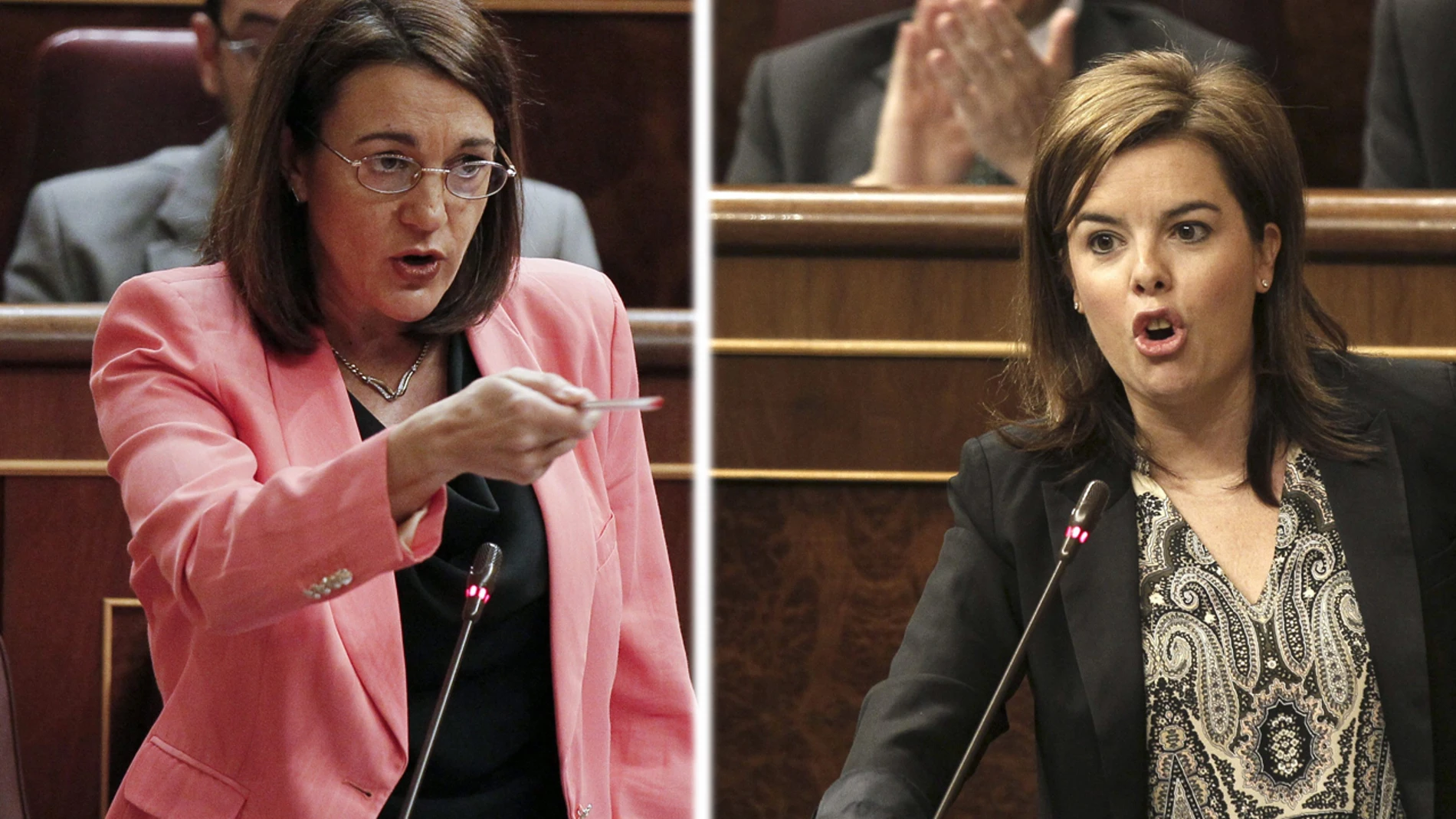 Soraya Rodríguez y Soraya Sáenz de Santamaría en el Congreso Soraya Rodríguez y Soraya Sáenz de Santamaría en el Congreso