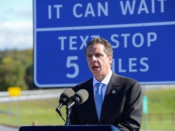 Andrew Cuomo, gobernador de Nueva York, durante el anuncio de la campaña